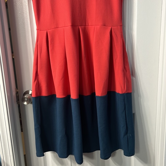 Color block dress orange/pink and blue - Picture 3 of 4